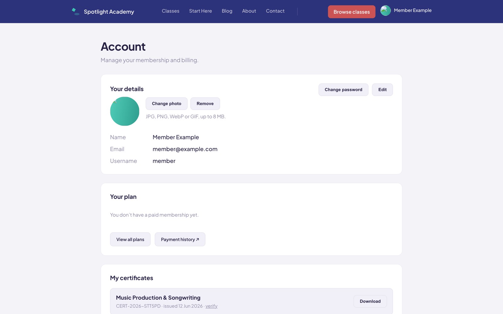 Membership pricing